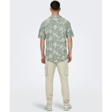 ONLY & SONS - CAIDEN - Vrijetijdsoverhemd - Blauw - Katoenmix met Linnen - Regular Fit