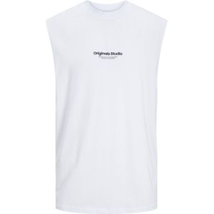 JACK & JONES Tanktop voor heren, bedrukt, wit (bright white), S