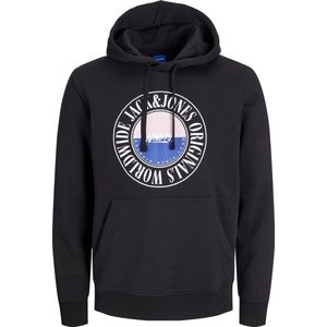Hoodie - Geborsteld - Zwart - Katoen/Polyester