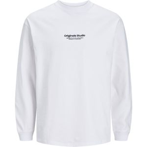 JACK & JONES Jorvesterbro Tee Ls Crew Neck T-shirt met lange mouwen voor heren, Helder wit, M