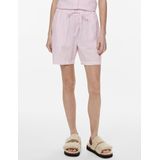 PIECES - PCSally - Broek - Rosa/Wit - Katoen, Gestreept, High Waist