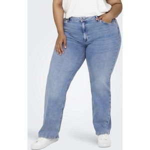 ONLY CARMAKOMA - Wide Fit Jeans - Blauw - Hoog Taille - Voorzakken