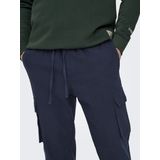 Cargo Broek - Zwart - Katoen - Tapered Fit - Elastische Tailleband