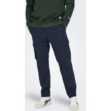 Cargo Broek - Zwart - Katoen - Tapered Fit - Elastische Tailleband