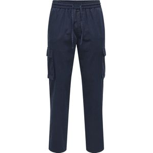 Cargo Broek - Zwart - Katoen - Tapered Fit - Elastische Tailleband