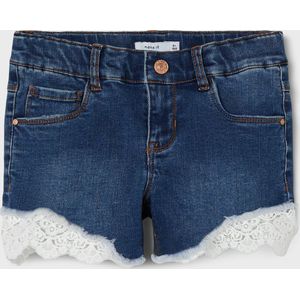Shorts - Lichtblauw - Denim - Slim Fit - Kantdetail