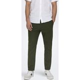 Joggingbroek - Grijs - Katoen - Tapered Fit met Elastische Tailleband