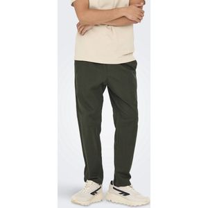 Only & Sons Broek Onslinus Crop 0007 Cot Lin Pnt Noos 22024966 Olive Night Mannen