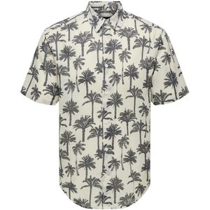 Overhemd - Korte Mouwen - Lichtblauw - 85% Polyester, 15% Katoen