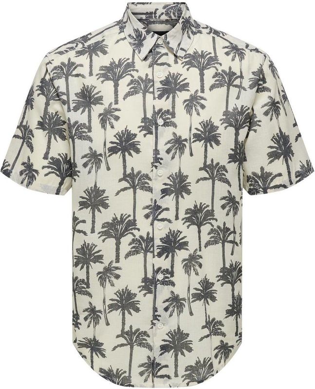 Overhemd - Korte Mouwen - Lichtblauw - 85% Polyester, 15% Katoen