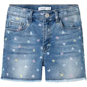 Name It - Mom Fit Denim Short - Regular Fit - Denim met Franjes