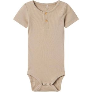Name It - Kab Button Korte Mouw Romper - Neutraal - Biologisch Katoen