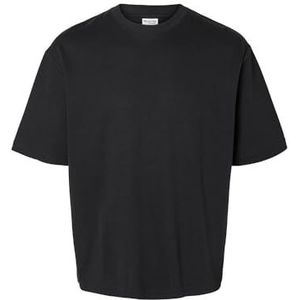 Selected Homme Slhlooseoscar Ss O-Neck Tee Noos T-shirt voor heren, zwart, XL