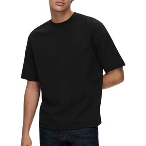 Selected - Oscar - T-shirt - Zwart - Biologisch Katoen 44% - Gerecycled Polyester 35%