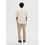 Selected Homme - Slhlooseoscar - T-shirt - Beige - Katoen