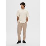 Selected Homme - Slhlooseoscar - T-shirt - Beige - Katoen