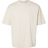 Selected Homme - Slhlooseoscar - T-shirt - Beige - Katoen