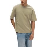 SELECTED - SLHOSCAR - T-shirt - Greige - Losse Pasvorm - Halve Mouw