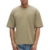 SELECTED - SLHOSCAR - T-shirt - Greige - Losse Pasvorm - Halve Mouw