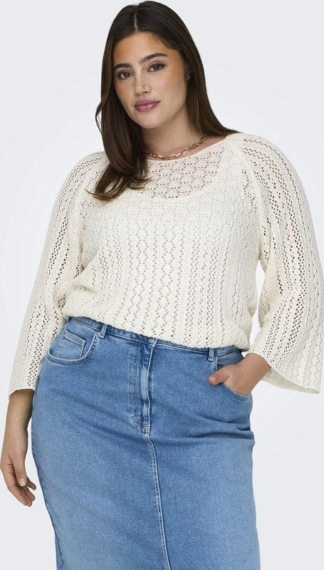 ONLY CARMAKOMA - Gebreide Pullover - O-hals - 3/4 Mouwen - Plus