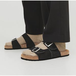 JACK & JONES Jfwlouis Sandalen - Antraciet - Suède - Leren Voering