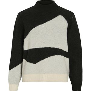 Vila Trui Vicilia Mock Neck Jaquard Top - 14094212 Black/grphic Eg Dames