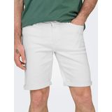 Onsply - Mid Waist Regular Fit - Denim Shorts - Gewassen - Met Riemlussen