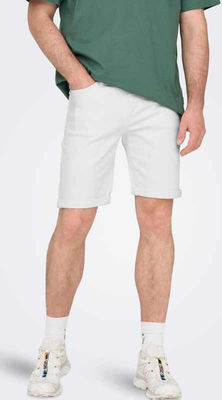 Onsply - Mid Waist Regular Fit - Denim Shorts - Gewassen - Met Riemlussen