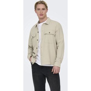 Only & Sons - Onskennet Ls Overshirt - Silver Lining - Katoen/Linnen