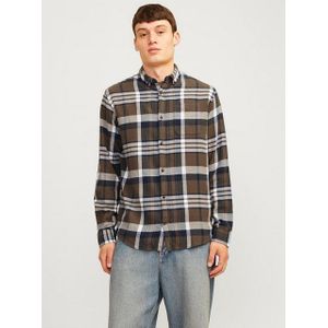 Jack & Jones - JJECLASSIC AUTUMN CHECK SHIRT LS - Overhemd - Canteen - Knoopsluiting