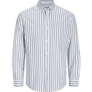 Jack & Jones - Oxford - Casual Shirt - Blauw - 100% Katoen, Slim Fit, Lange Mouwen