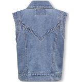 KIDS ONLY GIRL - Gilet - Stretchdenim - Mouwloos - Knoopsluiting - 2 Steekzakken