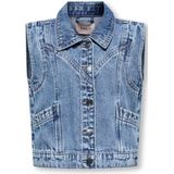 KIDS ONLY GIRL - Gilet - Stretchdenim - Mouwloos - Knoopsluiting - 2 Steekzakken
