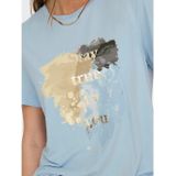 Only - ONLFREE LIFE REG S/S LEAF TOP BOX JRS - T-shirt - Cashmere Blue
