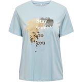 Only - ONLFREE LIFE REG S/S LEAF TOP BOX JRS - T-shirt - Cashmere Blue