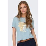 Only - ONLFREE LIFE REG S/S LEAF TOP BOX JRS - T-shirt - Cashmere Blue