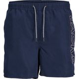 Jack and Jones - JPSTFIJI - Zwemshort - Donkerblauw - Geweven Polyester - Met Elastische Tailleband