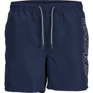 Jack and Jones - JPSTFIJI - Zwemshort - Donkerblauw - Geweven Polyester - Met Elastische Tailleband