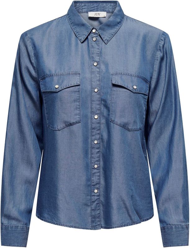 JdY - Bloezen & Tunieken - Jeans - Blauw - Katoen