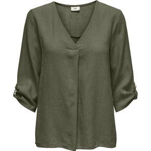 Jacqueline De Yong - Linnen Top - Dames - V-hals - Korte Mouwen