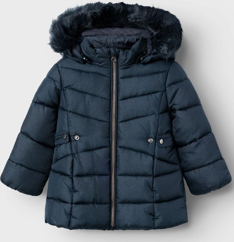 NAME IT - Jas - Groen - Geweven Stof - Afneembare Capuchon