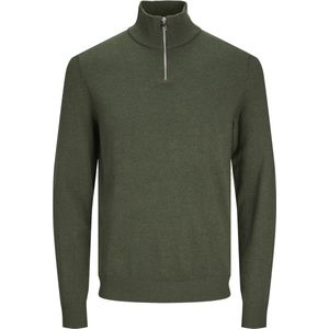 Jack & Jones Jjeemil gebreide herentrui met halve ritssluiting, Khaki (stad)