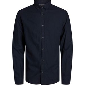 Jack&Jones - Overhemd - Donkerblauw - 54% Linnen 46% Katoen - Wijde Fit
