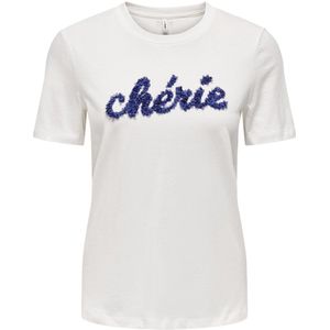 Only - Casual T-shirt - Blauw - 100% Katoen