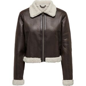 Kunstleder - Gewatteerde Leren Jas - Zwart - Lange Mouwen - Asymmetrische Ritssluiting