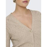 ONLY - ONLKatia - Gebreid Vest - Cappuccino - V-hals - Lange Mouw