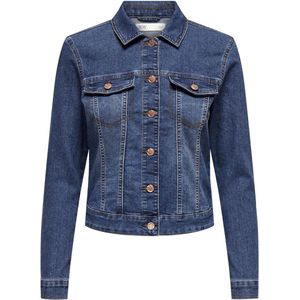 Jacqueline de Yong Jas Jdymoon Jacket Mix Dnm 15315972 Dark Blue Denim Dames Maat - XS