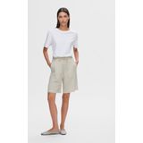 Korte Broeken - Regular Fit - Groen - 85% LENZING™ ECOVERO™ Viscose, 15% Linnen