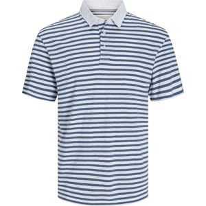 Jack&Jones - Poloshirt - Wit - Gestreept - Katoen/Linnen