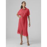 Vero Moda - Iris - Midi-jurk - Multicolor - 80% LENZING™ ECOVERO™ Viscose, Knoopsluiting, Regular Fit